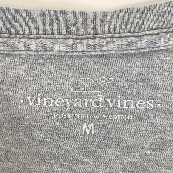 Vineyard Vines Crew Neck Football Tee Men's Medium Gray Long Sleeve 100% Cotton - Picture 14 of 15